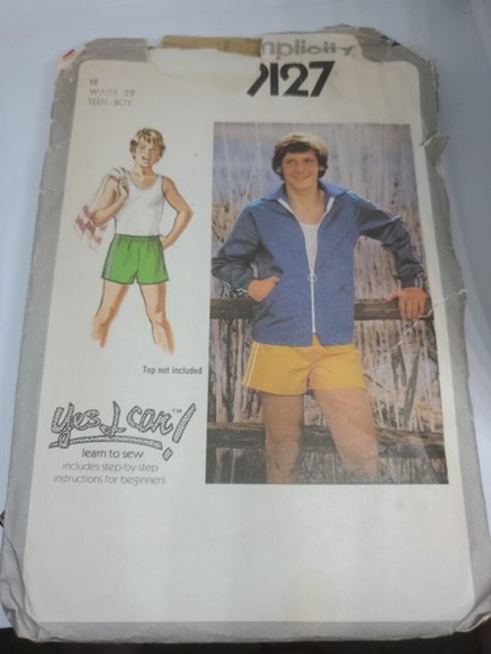 Vtg Simplicity 9127 Pattern Size 18 Boy/Teen Gym Shorts and Jacket Windbreaker